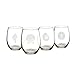 Cathy's Concepts SEA-1110 Seashell Stemless Wine Glasses – 4 Unique Designs, Holds Up to 21 oz., 4-Glass Set