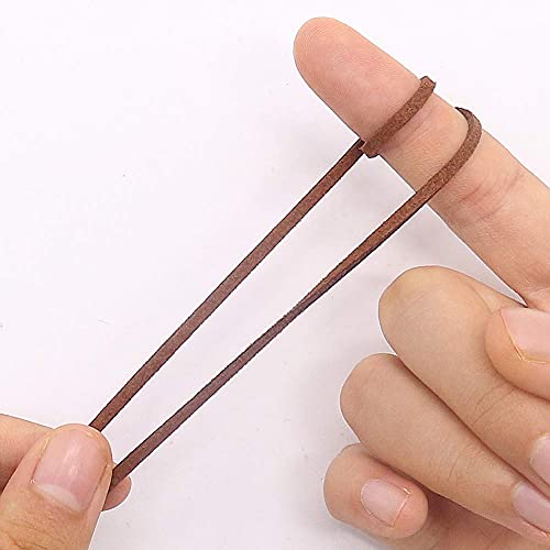 KASTWAVE 2.6mm Suede Cord, 100 Yards Flat Faux Leather Cord for Necklaces, Bracelets, Jewelry Making, Beading and DIY Crafts (Coffee)