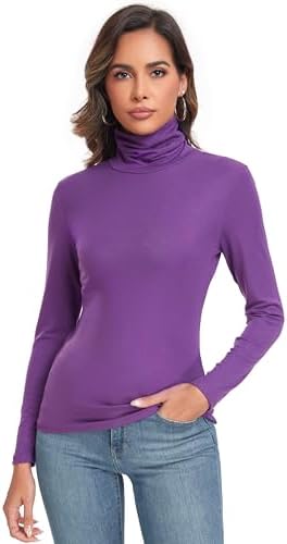 Amazon.com: Kwoki Women's Long Sleeve Turtleneck Floral Lace Top