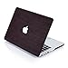 TJFEC PU Leather Coated Soft Touch Hard Case for MacBook Pro 13 inch with Retina Display Model A1425 and A1502 - Dark Wood