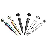 PiercingJ 3pairs 16G Stainless Steel Taper with O ring Stud Earring/ Illusion/ Fake 4G Gauge