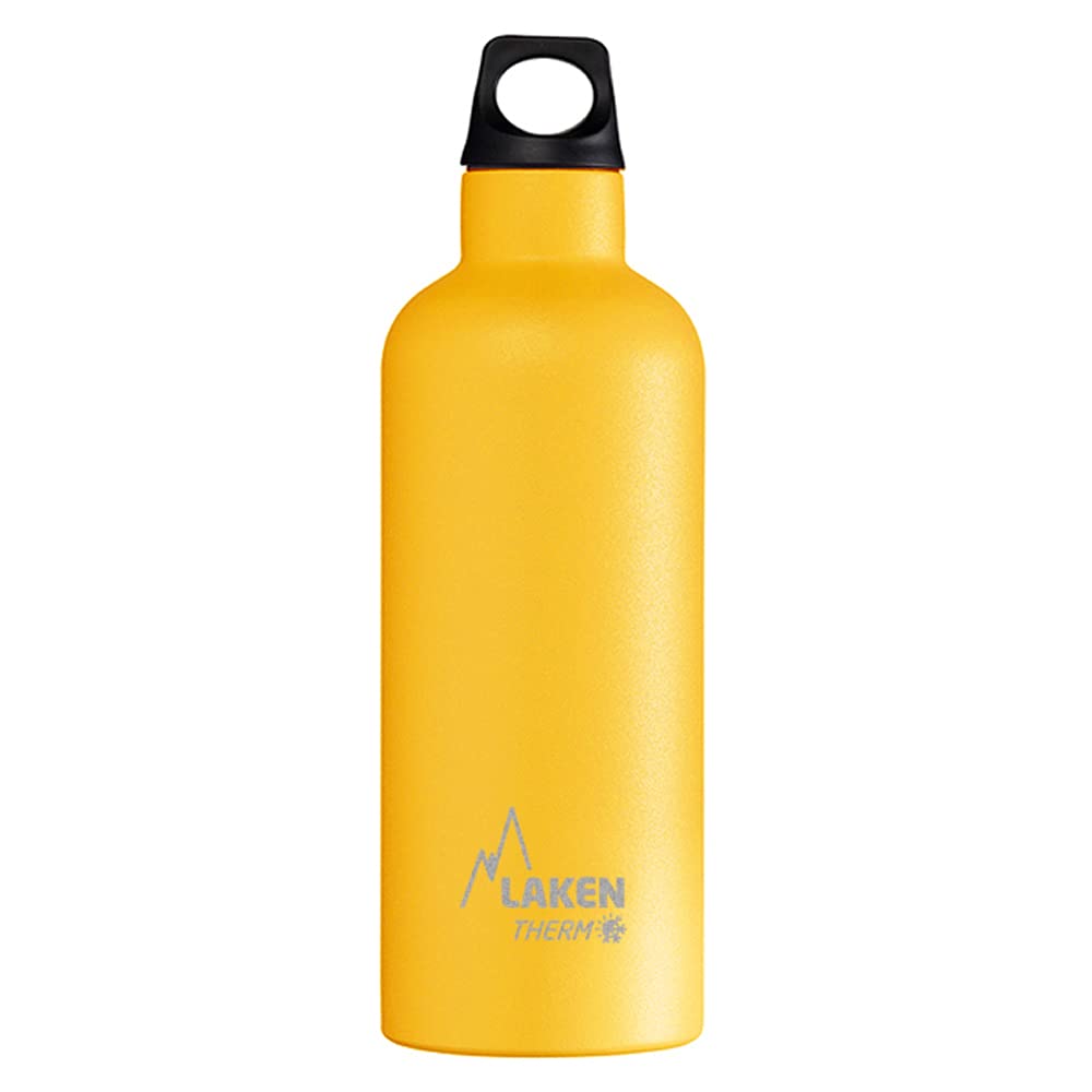 LAKEN Futura Thermal Bottle 18/8 Stainless Steel and Double Wall Vacuum, Unisex Adult, Yellow, 500 ml
