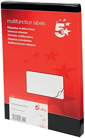 5 Star Office 940429 99 x 57 mm Multipurpose Label - White (Pack of 100)