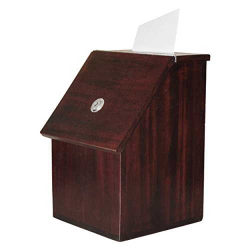 My Charity Boxes - Wood Suggestion Box - Donation Box - Ballot Box - Locking with 2 Keys - For Wall or Counter Top (Furniture Brown)