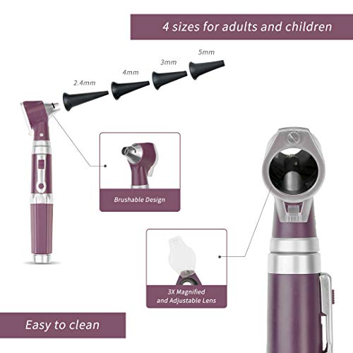 SCIAN Otoscope Kit 3X Magnification,8 Speculum Tips Size Ear Care