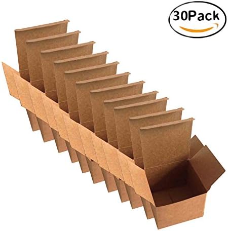 Gift Box 30 Pack 3x 3 x 3 Inches Brown Cardboard Kraft Boxes for Gift,Crafting ,Cupcake by Homfoo