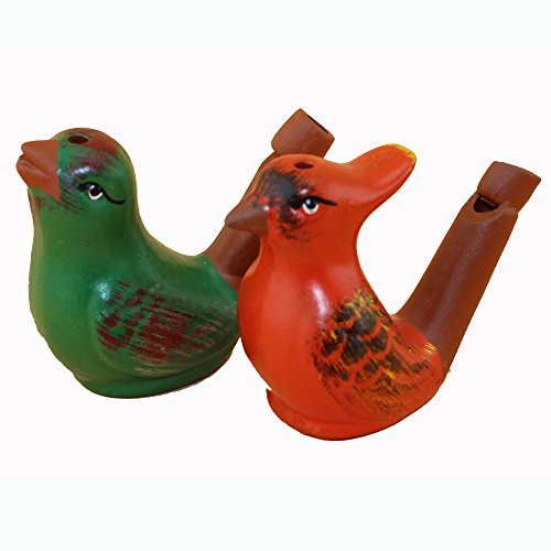 INNODEPT12 Ceramic Bird Warbler Water Whistle Clay Ocarina Kids Bath Time Gifts Set of 6