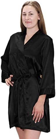 Custom Embroidered Bride and Bridesmaid Robe Satin Silk Kimono for Weddings and Bridal Shower Gifts (Names, Titles, etc)