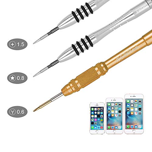 15 Pieces Cell Phone Repair Tool Kit for iPhone 7 - Complete Premium Opening Pry Tool Kits with Titanium Alloy Screwdriver Set for iPhone X/8/8 Plus,7plus, 6Plus/6S/6/5S/5/5C/4S/4/SE, iPod, iTouch