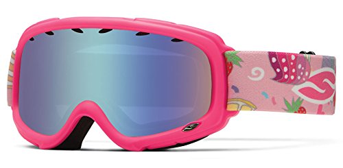 Smith Optics Junior's Gambler Winter Snow Goggles (Bright Pink Cupcakes Frame - Blue Sensor Mirror)