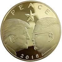 YYIN Donald J. Trump and Kim Jong-Un Commemorative Collection Souvenir Coin 2019 Large 24kt Gold Plated Military Coin Gift Coins