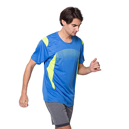 ZITY Mens Premium Fitted Short-Sleeve Crew T-Shirt Blue Medium - Thumbnail 2