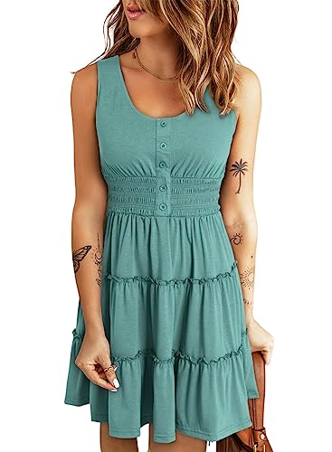 Dokotoo Women's Casual Dress Button Up Sleeveless