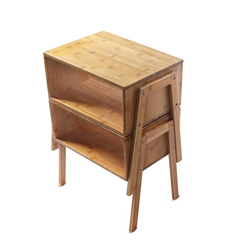 LASUAVY-Bamboo-Nightstand-Stackable-Side-Table-End-Table-Bedside-Tables-for-Living-RoomBedroomNursery-RoomLaundry-RoomStudy-Room-Set-of-2Natural