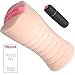 Realistic Pussy Male Sex Toy with Vibrator Masturbator Sleeve Penis Stroker with Textured Vaginal Opening and Tunnel