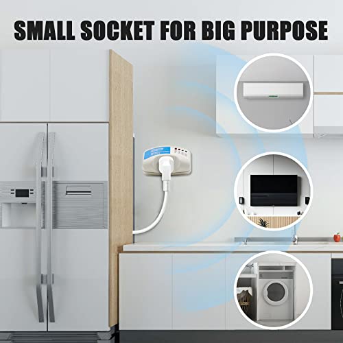 BSEED Protector contra sobretensiones para electrodomésticos, protector de voltaje de salida única, refrigerador de sobretensiones de salida de caída de voltaje 1440 vatios, salida de enchufe de caída de voltaje 120 V 10 A (1 paquete)