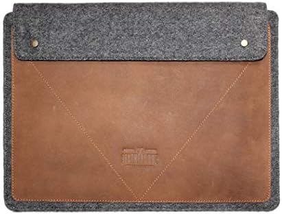 LEATHERCORE 13.3 Inch Compatible Handmade Cow Leather and Felt Padded Sleeve for MacBook Air 13.3 2018| HP Spectre 13 Inch Lenovo Yoga 13 Inch Microsoft Surface Book 2