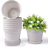 HOMENOTE Pots for Plants, 8 Pcs 7.5 inch Plastic