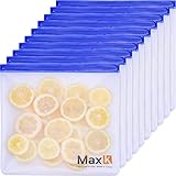 Max K Reusable Gallon Bags | for Freezer, Food Storage, Kids Snacks, Frozen Fruits, Marinade & Portion Meat | Ziplock Resealable & Leakproof | 10 Pack (10 x Gallon)