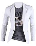 XQS Men's Casual One-Button Solid Modern-Fit Blazer Suit Jacket