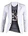 XQS Men's Casual One-Button Solid Modern-Fit Blazer Suit Jacket