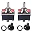 Podoy Heavy Duty Toggle Switch On-Off-On DPDT 6 Pin 15A 250VAC / 20A 125VAC with Waterproof Boot Cover (2 Set)