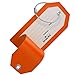 Shacke Mini Luggage Tag with Full Privacy Cover and Stainless Steel Loop (6pk, Orange)