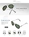 LUENX Mens Womens Sunglasses Polarized Non-Mirrored Grey Green Lens Gun Metal Frame UV400