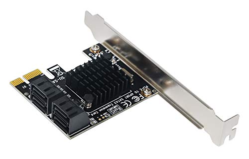 Ziyituod 4 Port SATA Card, PCIe SATA III Controller Card to 6GB/s Internal Adapter Converter | PCI Express SATA 3.0 Expansion Card, Support 4 SATA 3.0 Devices for Desktop PC/Server/NAS - Thumbnail 2