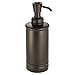 MetroDecor mDesign Steel Bath Accessory Set, Soap Dispenser Pump, Toothbrush Holder, Tumbler - 3 Pieces, Bronze
