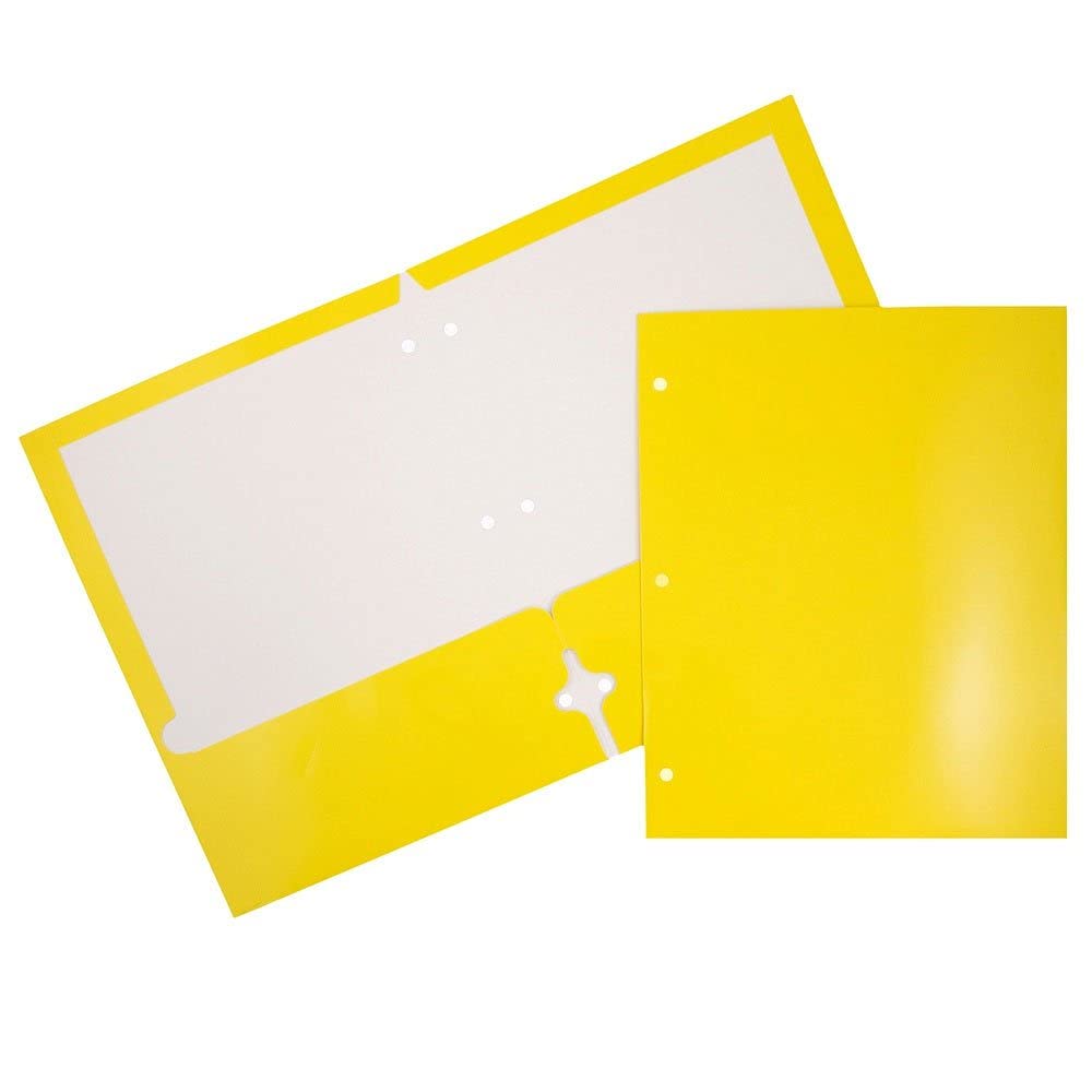 JAM PAPER Laminated Two Pocket Glossy 3 Hole Punch