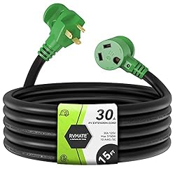 RVMATE 30 Amp 15 Feet RV Power Extension Cord with