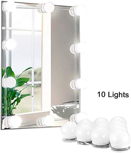 ULYCOOL LED Vanity Makeup Mirror Lights Kit with 10 Dimmable Bulbs for Makeup and Dressing Table White