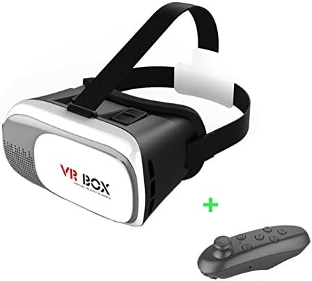 Gloriest Virtual Reality VR Box 2.0 Google Cardboard 3D VR Headset Adjust Cardboard VR BOX For 3.5~6" Smartphones For Android iOS With Wireless Bluetooth Remote Controller (Black )