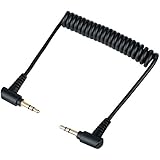 Movo MC1 3.5mm Male Stereo TRS to 3.5mm Male Stereo TRS Output Connector Cable - Connects Audio Mixers/Microphones to Camera/Recorders (Coiled Patch Cable)