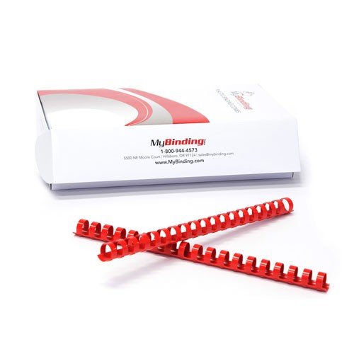 Red Plastic Binding Combs - 50pk (1" - 200 Sheets)