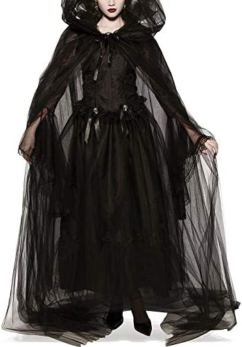 YONEER Halloween Costumes Hooded Robe Adult Women Witch Costume Dress Halloween Dance Party