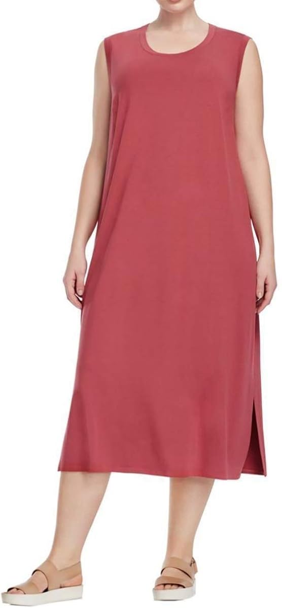 eileen fisher viscose jersey v neck dress