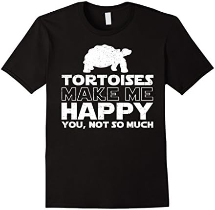 Men's Tortoise Make Me Happy T Shirt Gifts For Tortoise Lover 2XL Black