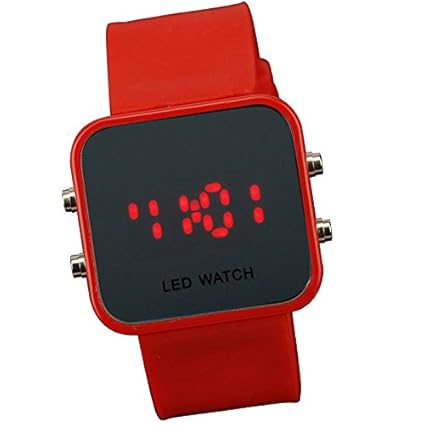 Fusine� Square-Shaped LED Unisex Digital Sports Silicone Watch