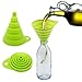 Rienar 2PCS Beautiful And Portable/Mini Kitchen Silicone Collapsible/Folding/Foldable Funnel(Green+Blue)