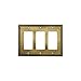 Rok Hardware Wall Light Decora Switch Plate Rocker Toggle GFCI Cover Traditional Antique Gold 3 Gang