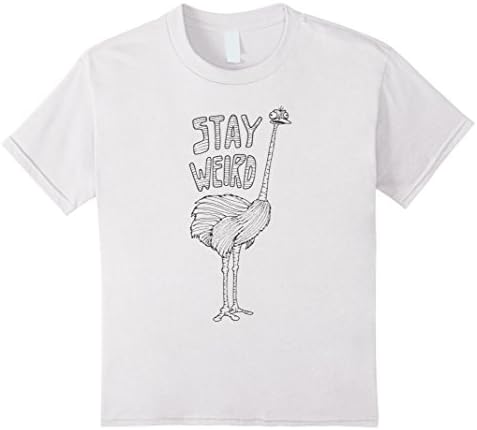 Kids Stay Weird Funny Ostrich T-Shirt - Perfect Gift! 8 White