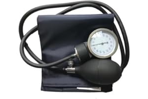 Aneroid Sphygmomanometer with Latex Bladder, Latex Bulb & Adult Size Cuff Bp Monitor (Black)