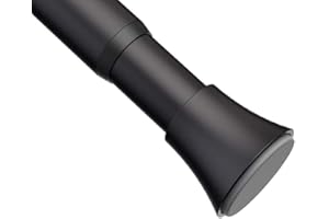 BRIOFOX Tension Shower Curtain Rod Black - Tension Curtain Rod Adjustable 63 to 72 inch - Spring Tension Shower Rod No Drilling Non Slip, Matte Black