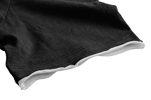 Derminpro Men\'s Short Sleeve Casual Contrast T-Shirt Black XX-Large