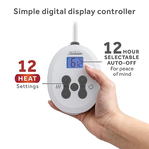 Sunbeam Royal Ultra Fleece Heated Electric Blanket Twin Size, 84" x 62