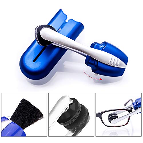 Bestidy Eyeglass Cleaners Set Lens Cleaner for Eyeglasses and Sunglasses Glasses Cleaner for All Types of Eye Wear (Blue)