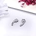YOQUCOL Blue Sapphire-color Flower Shape Zirconia Crystal Wrap Ear Vines Climbers Earrings For Women