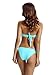 zeraca Women's Fringe Halter Top Low Rise Bottom Bikini Bathing Suits